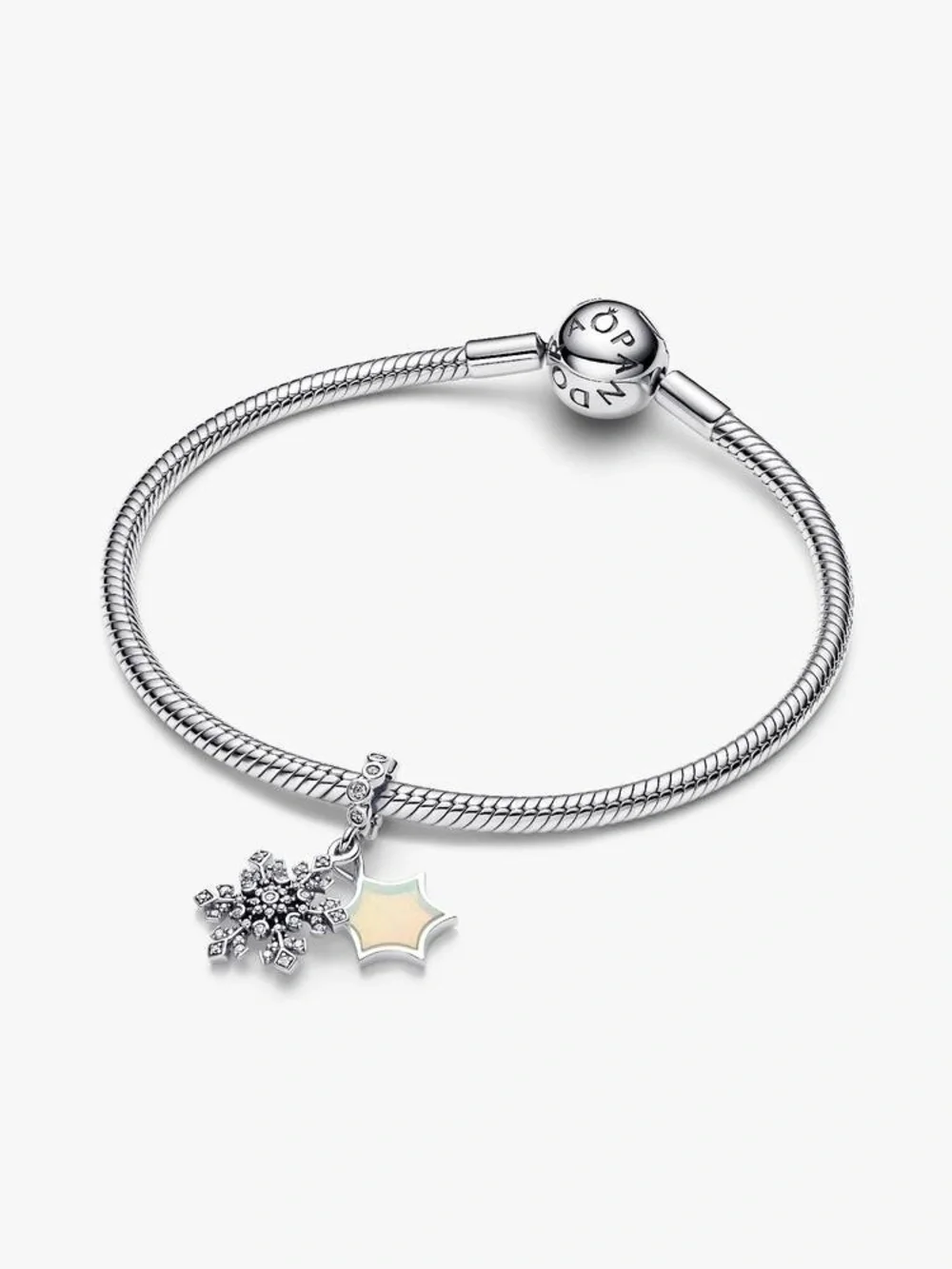 Pandora Opalescent Snowflake Double Dangle Charm